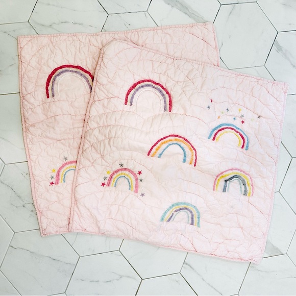 Pottery Barn Molly Rainbow Euro Shams x2 - Picture 1 of 6